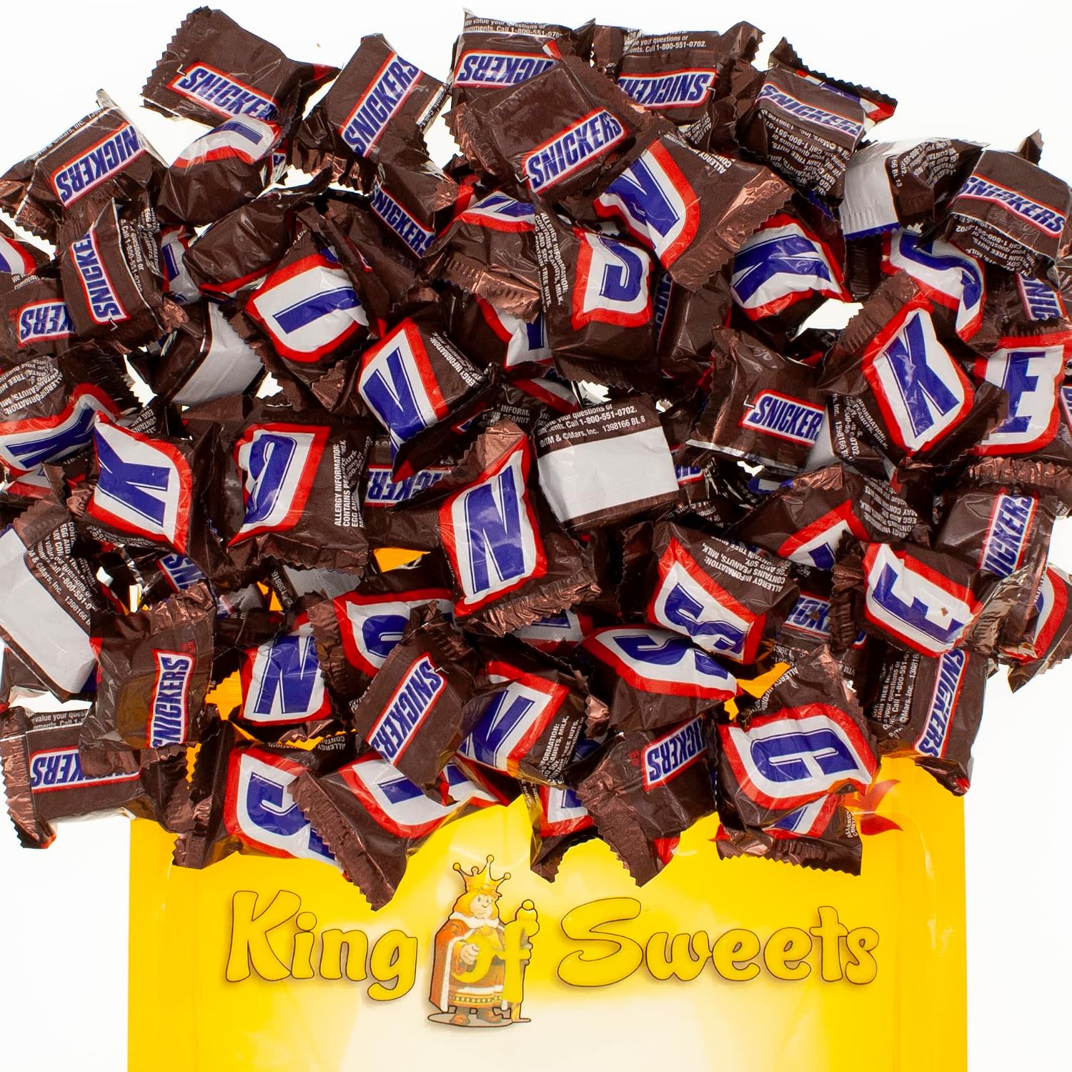 Snickers Minis 2 Pounds Individually Wrapped Chocolate Candy in a Bulk King of Sweets Bag