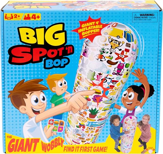 Big Spot 'N Bop! The Giant Wobbly Find It First Game, A Fun, Active Race for Mind and Body, Run Around The Giant 4 Foot (122cm) Inflatable Bopper to Find and Match Images, for 2 Or More Players, 4+