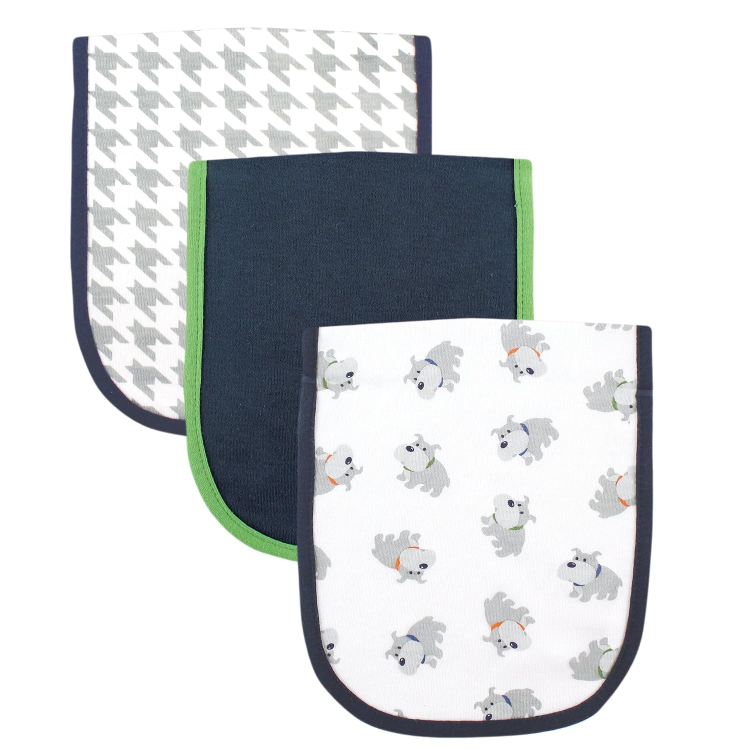 Luvable Friends Unisex Baby Cotton Burp Cloths with Fiber Filling, Blue Boy Mommy, One Size