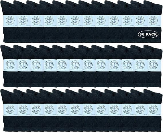 36 Pairs Of Yacht & Smith Mens Wholesale Bulk Cotton Socks, Athletic Sport Socks Shoe Size 8-12