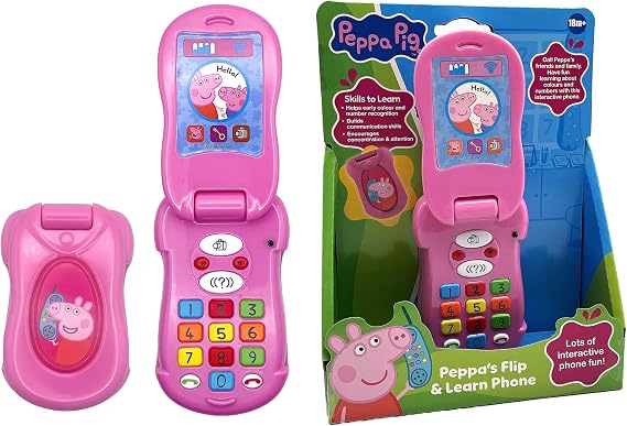 Peppa Pig PP06 Peppa's Flip & Learn Toy Phone for Kids-Interactive Learning and Child Development, Colours and Number Recognition and Communication, 3+ Years, Single, Multi