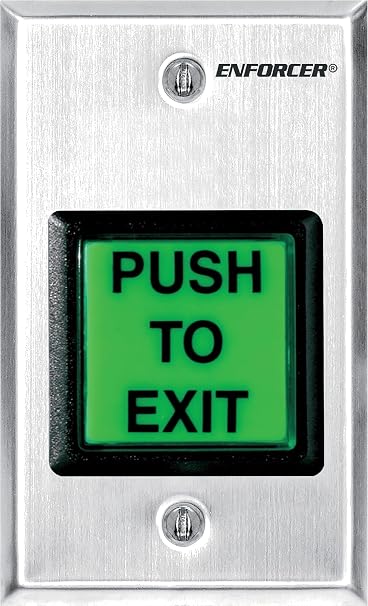 Seco-Larm Enforcer Push-to-Exit Plate, Illuminated with Timer (SD-7202GC-PTQ)