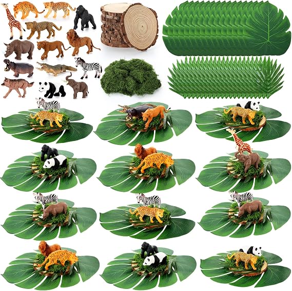 Silipull 89 Pcs Jungle Party Decorations Jungle Safari Table Centerpieces