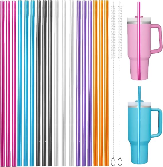 18 Replacement Straws Compatible with Stanley Adventure Quencher 40oz 30 oz