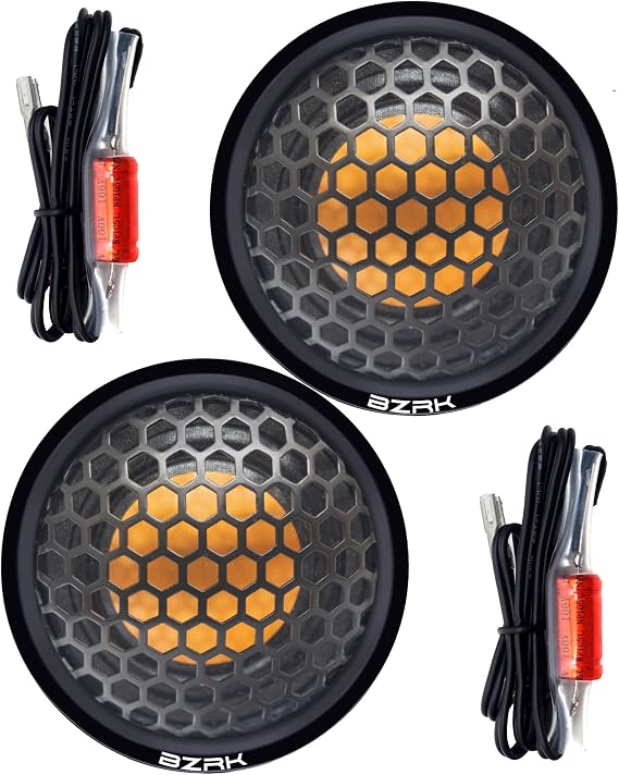 BZRK Audio RS-T150 1 Inch Dome Tweeters for Car -150 watts Each- Aluminum/Neodymium - Flush Mount Only Black/Copper