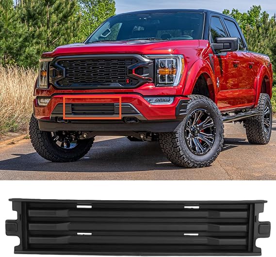 Front Bumper Trim Compatible with Ford F150 2018 2019 2020 xlt Middle Front Bumper Lower Grille Panel Trim Inserts Parts OEM JL3Z17B968AB / JL3Z-17B968-AB
