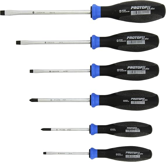 Witte Pro Plus Slotted and Phillips Screwdriver Set, 6 Pieces