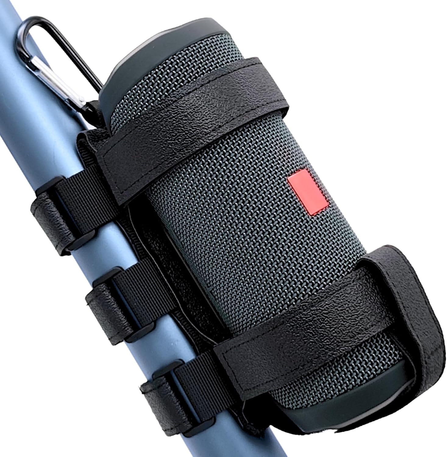 Bike Golf Cart Speaker Mount - Portable JBL Flip 5 Charge 5 Holder, Adjustable Waterproof Velcro Strap for Bluetooth Speakers, on RailingFramesHandlebar of Bike Scooter utv ATV Motorcycle