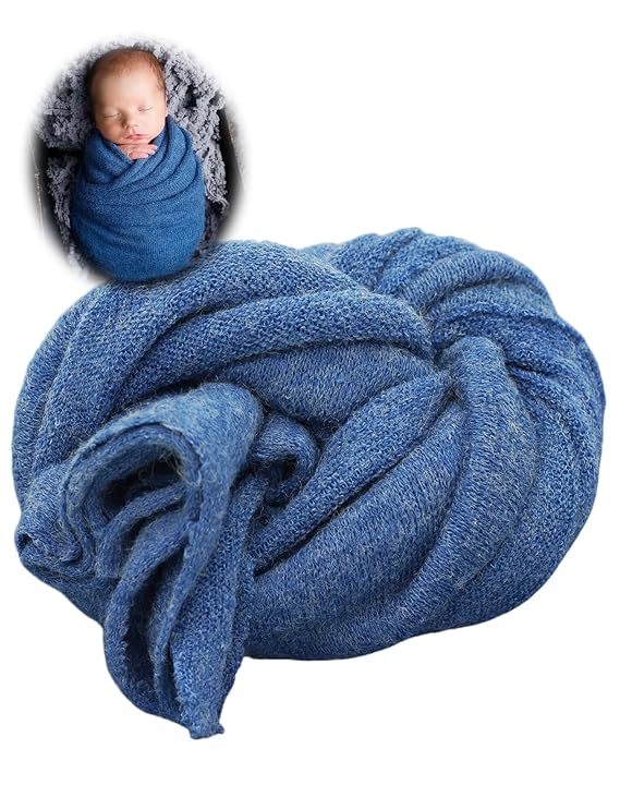 Zeroest Newborn Photography Wrap Baby Photo Prop Blanket (Blue, Small)