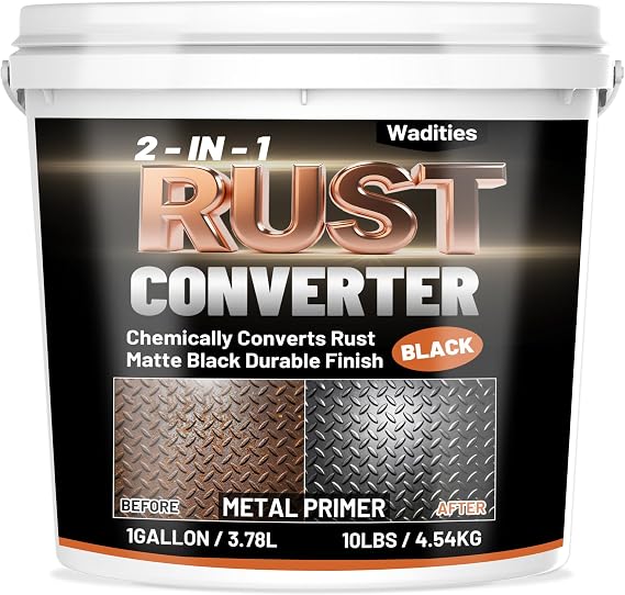 2-in-1 Rust Converter & Metal Primer, 1 Gallon Black Rust Inhibitor Paint