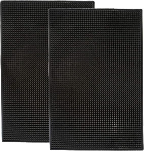 Highball & Chaser 2 Pack Bar Mat, Dish Drying mat, 18 in x 12in Thick Durable and Stylish Service Coffee Bar Mat/espresso mat for Spills, Bars, Restaurants, Coffee Counter Mat