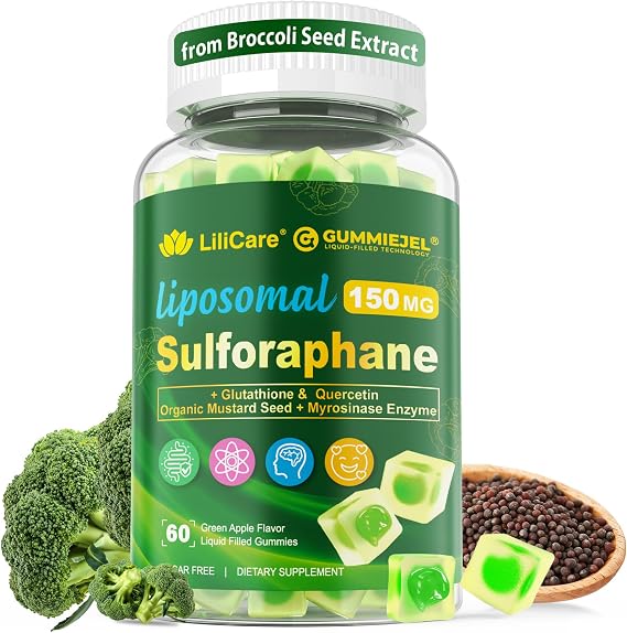 Liposomal Sulforaphane Supplement, from Broccoli Seed Extract w/Myrosinase