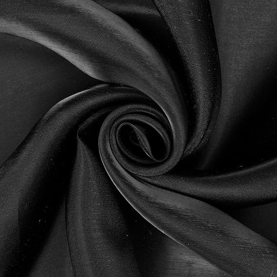 Liquid Organza Satin Face Holographic Lightweight 60" Fabric by The Yard (Black)
