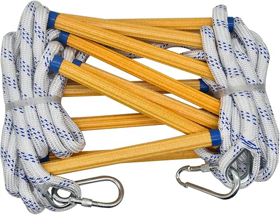 13ft Fire Escape Rope Ladder - Emergency Fire Ladder for 2 Story Homes