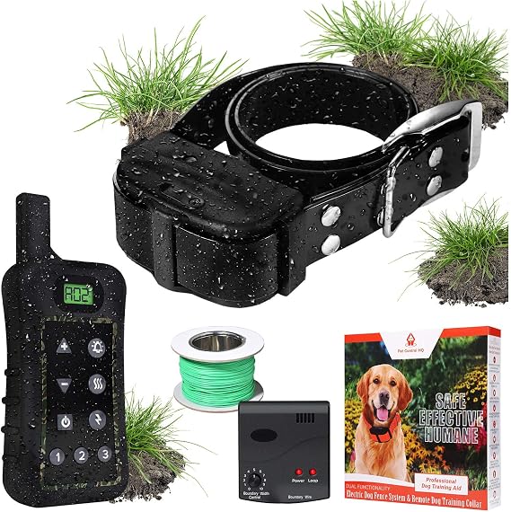 Wireless Dog Fence System - Dog Fence Electric Shock Collar Training with Remote - Pet Containment System with Fence Wire Underground Perimeter (1 Dog with Remote)