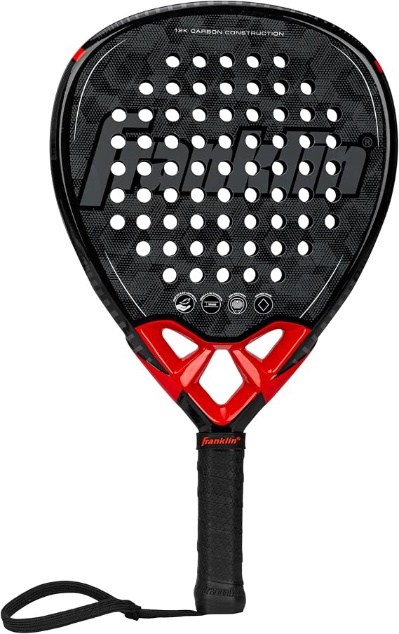 Franklin Sports Padel Racket - Glide - Fiberglass Diamond Shape Padel Racket with Foam Core - 365g - Premium Performance - Blue/Yellow