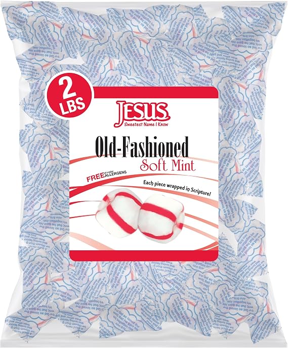 Scripture Candy, Old-Fashioned Soft Peppermint 2LB Bag, 160 Pieces