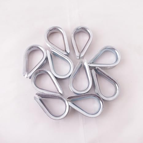 Wire Rope Thimble, for Wire Rope Dia. 1/2 in, Carbon Steel,(1/2" 10PCS)