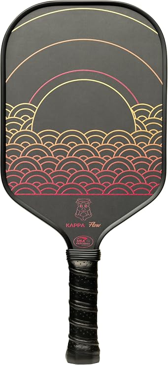 Carbon Fiber Pickleball Paddle USAPA Approved, Raw Exposed Surface, Maximum Spin & Control, Polypropylene Honeycomb Core, Professional Grade | Kappa Flow | Carrying Case Included