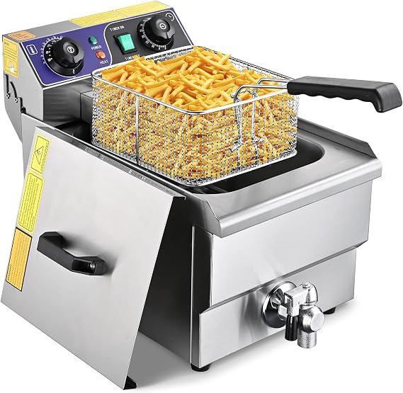 WeChef Commercial Electric Deep Fryer 11.7L 1500W Fryer w/Time Control and