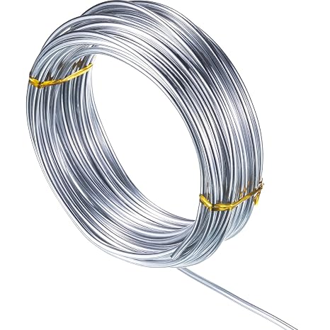 TecUnite Aluminum Craft Wire for Sculpting Armature Bendable Craft Wire for DIY Jewelry Making 1 Roll,Silver,10 M X 3 mm