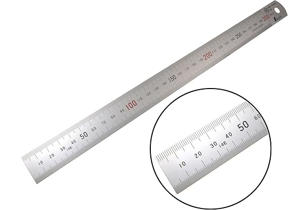 Shinwa H101-C 300 mm Rigid "Zero Glare" Metric Machinist Ruler/Rule Scale .5 mm & mm Markings