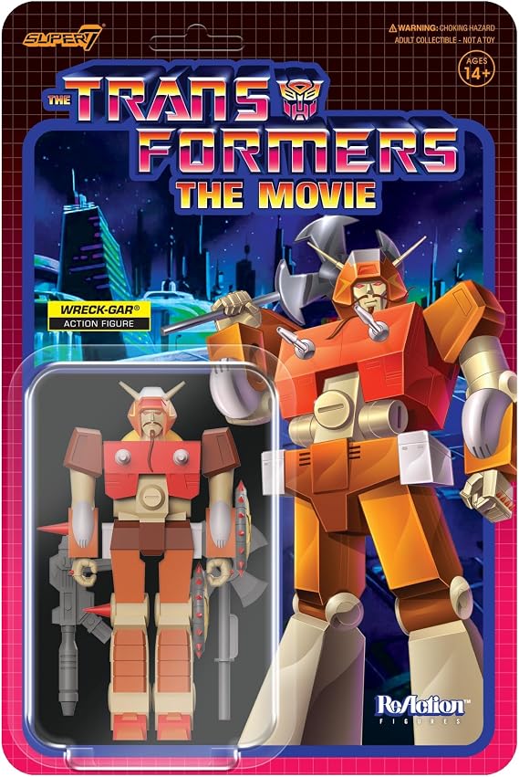Super7 Transformers Wreck-Gar - 3.75" Transformers Action Figure with Accessory Classic Cartoon Collectibles and Retro Toys
