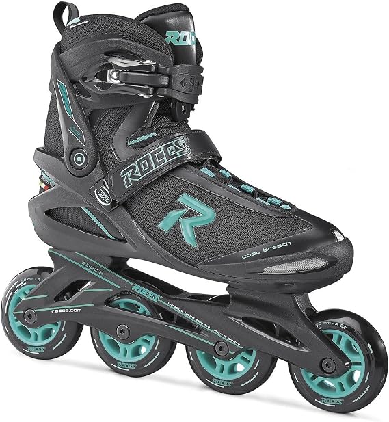 Roces Women's ICON Outdoor Breathable Fitness Comfort 4 80mm Wheels Racing Inline Skates with Memory Buckle, Easy Entry Boots, Glass Fiber Reinforced Shell & Frame