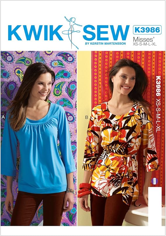 KWIK-SEW PATTERNS K3986OSZ Misses' Top and Belt Sewing Template