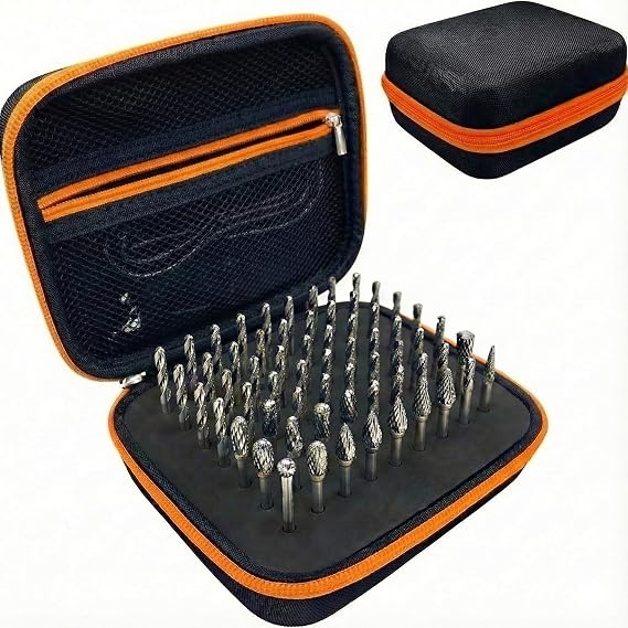 63 Holes Carbide Router Bit Bag 1/8 Inch Shank (Case Only) Bit Display Organizer Container Dustproof Portable Organizer Storage Bag Compatible with All Bits Between 1/8-3/32