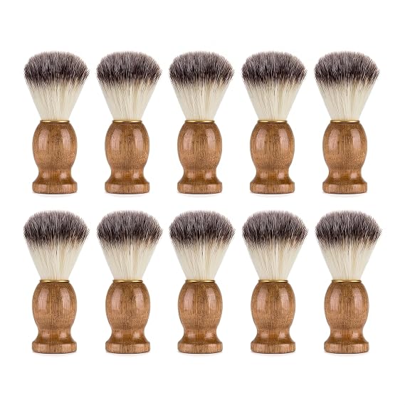 10 Pcs Wood Handled Shaving Brush for Men