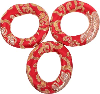 BESPORTBLE 3pcs Handmade Tibetan Singing Bowl Pad Set Decorative Sound Bowl Cushion Soft Holder for Meditation and Healing