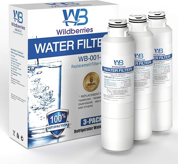 Wildberries RF263TEAESG/AA Replacement for Samsung Fridge Water Filter Compatible with Samsung RF23J9011SG/AA, RF263BEAESR, DA29-00020B, RF28HFEDBSR, HAF-CIN/EXP, Kenmore 46-9101 Pack of 3