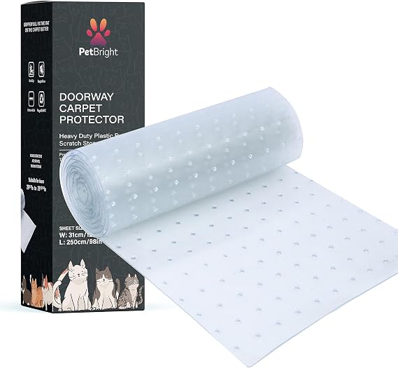 Heavy Duty Doorway Carpet Protector, Heavy Duty Plastic Prevents Cats and Dogs from Scratching your Carpet and Rugs at Doorways Non-Slip 8.2Ft Floor Runner Thicker for Better Protection and Durability