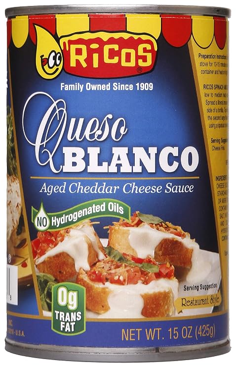 Ricos Queso Blanco Cheese Sauce (Case - 12 Pack, 15oz cans)