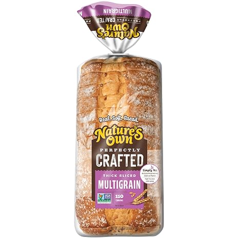 Nature's Own Perfectly Crafted Multigrain Bread, Thick Sliced Non-GMO Sandwich Bread, 22 oz Loaf