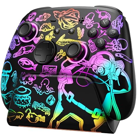 Switch 2 Pro Controller with Charging Dock FUNLAB x Dave the Diver Official Licensed - Hall Effect Sticks, Hidden-Light RGB, One-Click Wake-Up, Turbo, 2 Back Paddles, for Switch 2/OLED/PC, Collector Edition with Ocean Card