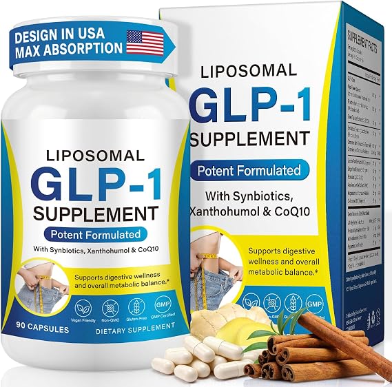 GLP1 Supplement, GLP-1 Supplement for Women and Men, Hunger & Metabolism Support, GLP Activate Natural Formula, with probiotic prebiotic Blend - Vegan, Gluten-Free, Dairy Free (90 Capsules)