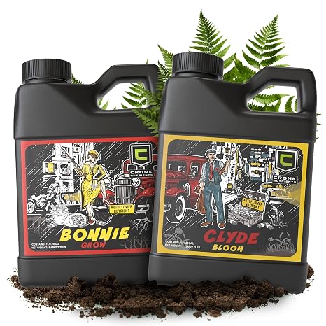 Cronk Nutrients Bonnie & Clyde Autoflower Nutrients Bloom and Grow Yield Increasing Autoflower Plants Nutrient Kit Easy to Use Plant Food Optimal Formula for Optimal Results, 1L