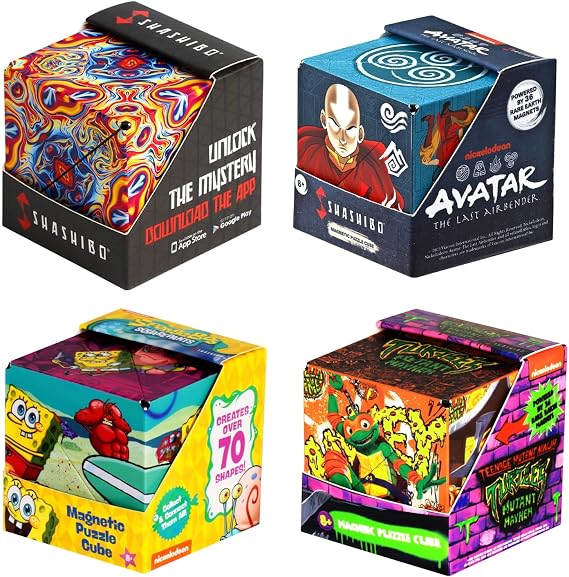 Shashibo DODECA Magnetic Puzzle Cube Bundle, Bundle of 4