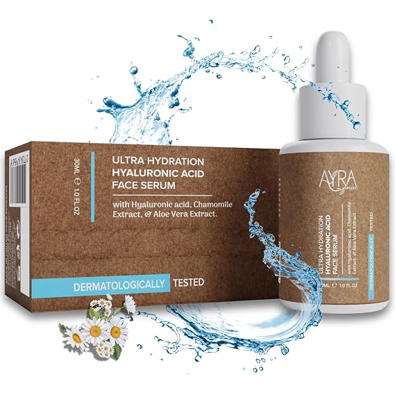Ultra Hydration Hyaluronic Acid Face Serum 1Fl Oz | Moisturizing Serum with Chamomile & Aloe Vera Extract | Ideal for Dry, Dull Skin | Organic & Eco-Friendly Skincare