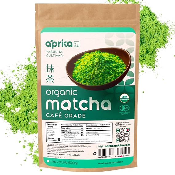 AprikaLife Organic Matcha Powder from Japan, Ceremonial Cafe Grade - 500g