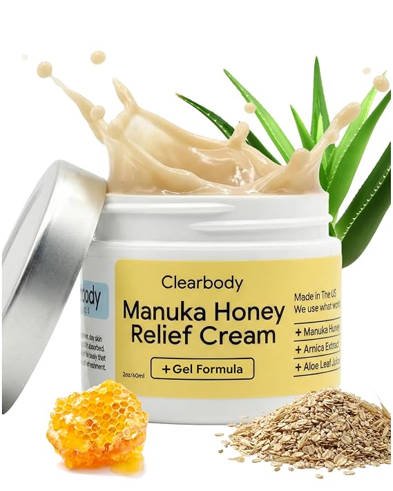 Clearbody Organics 2oz Manuka Honey Gel Eczema Cream with Colloidal Oatmeal