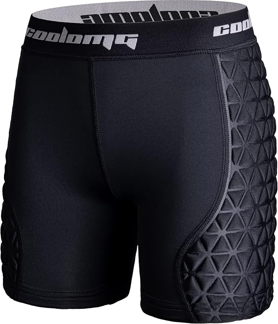COOLOMG Youth Girls Softball Sliding Shorts Padded Compression Sliders | Softball Athletic Shorts with Sliding Padding Protective Underwear for Lacrosse Cricket