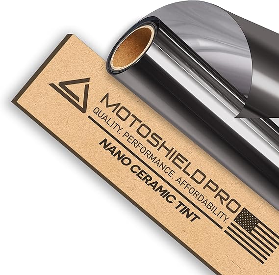 DIY-MotoShield Pro Premium Nano Ceramic Tint (15% VLT) 30” in x 15’ ft Roll | Professional Window Film for Auto, Reduce Infrared Heat & Block UV by 99%