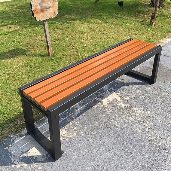Backless Park Benches,Outdoor Garden Bench,Porch Bench,Weatherproof,2-3 Seater,for Porch Patio Deck Lawn Poolside-Orange-150×40×45cm
