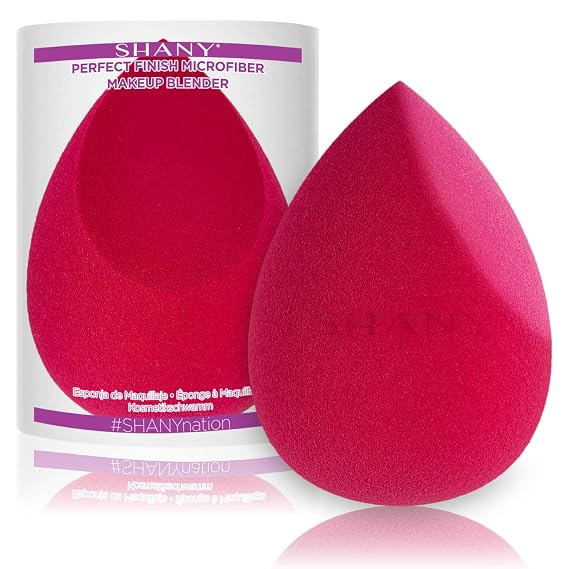SHANY Perfect Finish Makeup Blender Sponge - Full Size Latex-Free Beauty Sponge Microfiber For Foundation, Beauty Details, and Blending - Pink