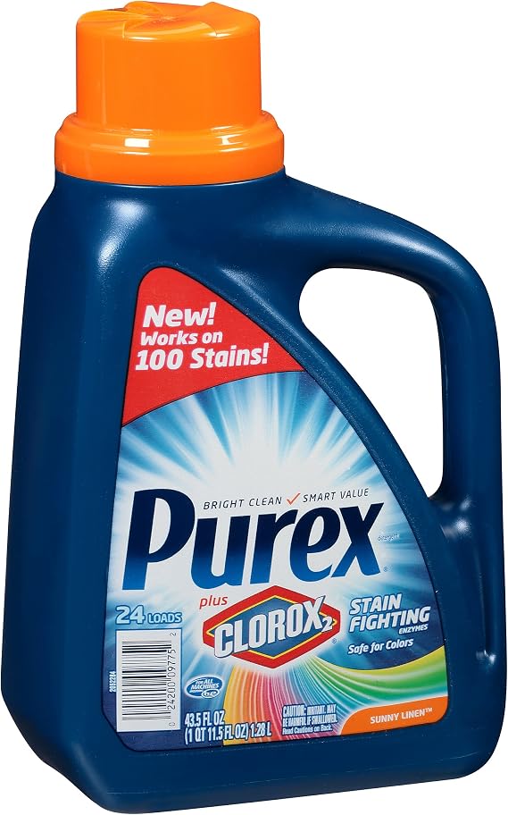 Purex + Clorox 2 Laundry Detergent, 43.5 Ounce