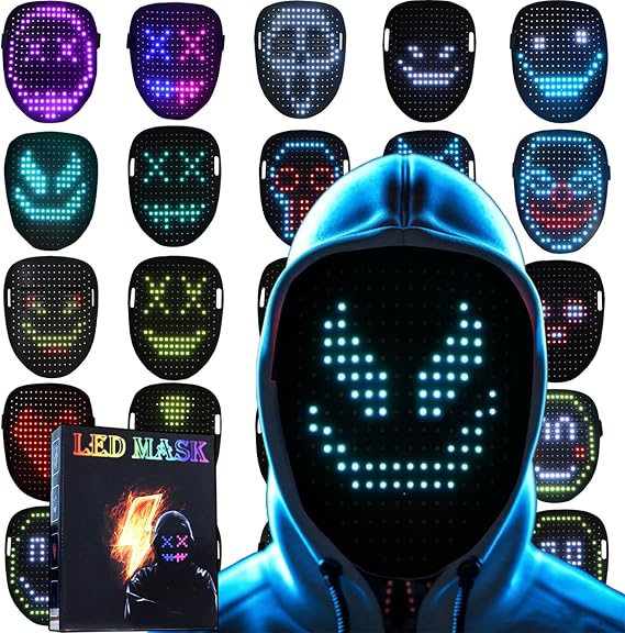 JDBMAOYE LED Light Up Mask with Gesture Sensing,Perfect Gifts for Teen Boys