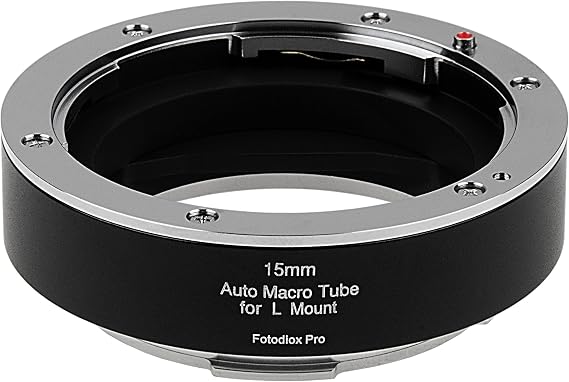 Fotodiox Pro 15mm Automatic Macro Extension Tube Compatible with L-Mount Alliance MILC Cameras for Extreme Close-up Photography, Black (L-15-MCR-AF)